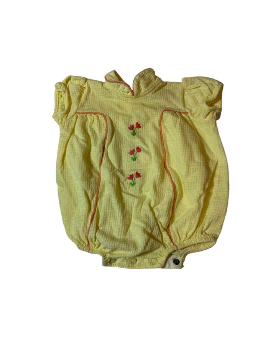 Vintage Carter’s Yellow Floral Bubble Romper Baby Girls 6M Cottagecore